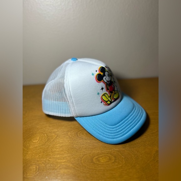 Mickey Mouse Hat Neff Trucker Cap Adult Air Brushed Style Adjustable White NEW - Picture 3 of 13